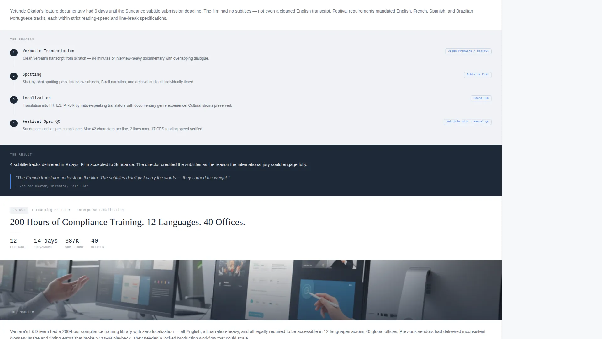 Precise Subtitling Service Landing Page Template