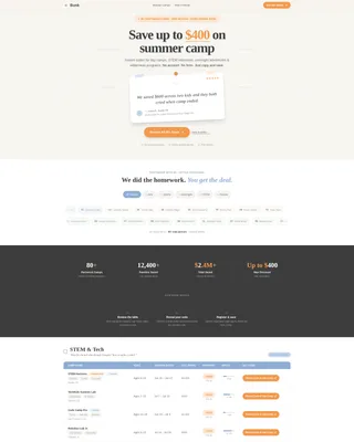 Summer Camp Coupon Landing Page Template