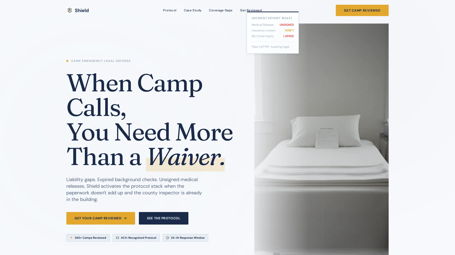 Summer Camp Safety & Liability Landing Page Template
