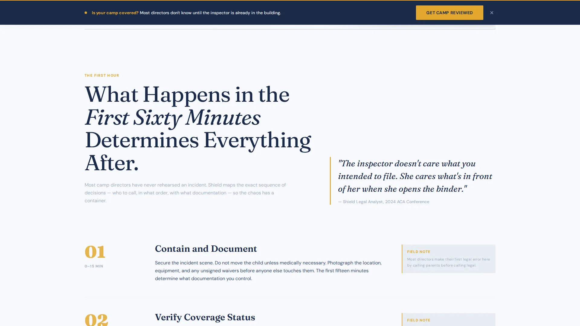 Summer Camp Safety & Liability Landing Page Template