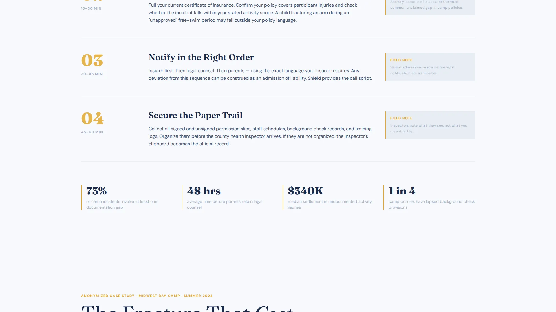 Summer Camp Safety & Liability Landing Page Template