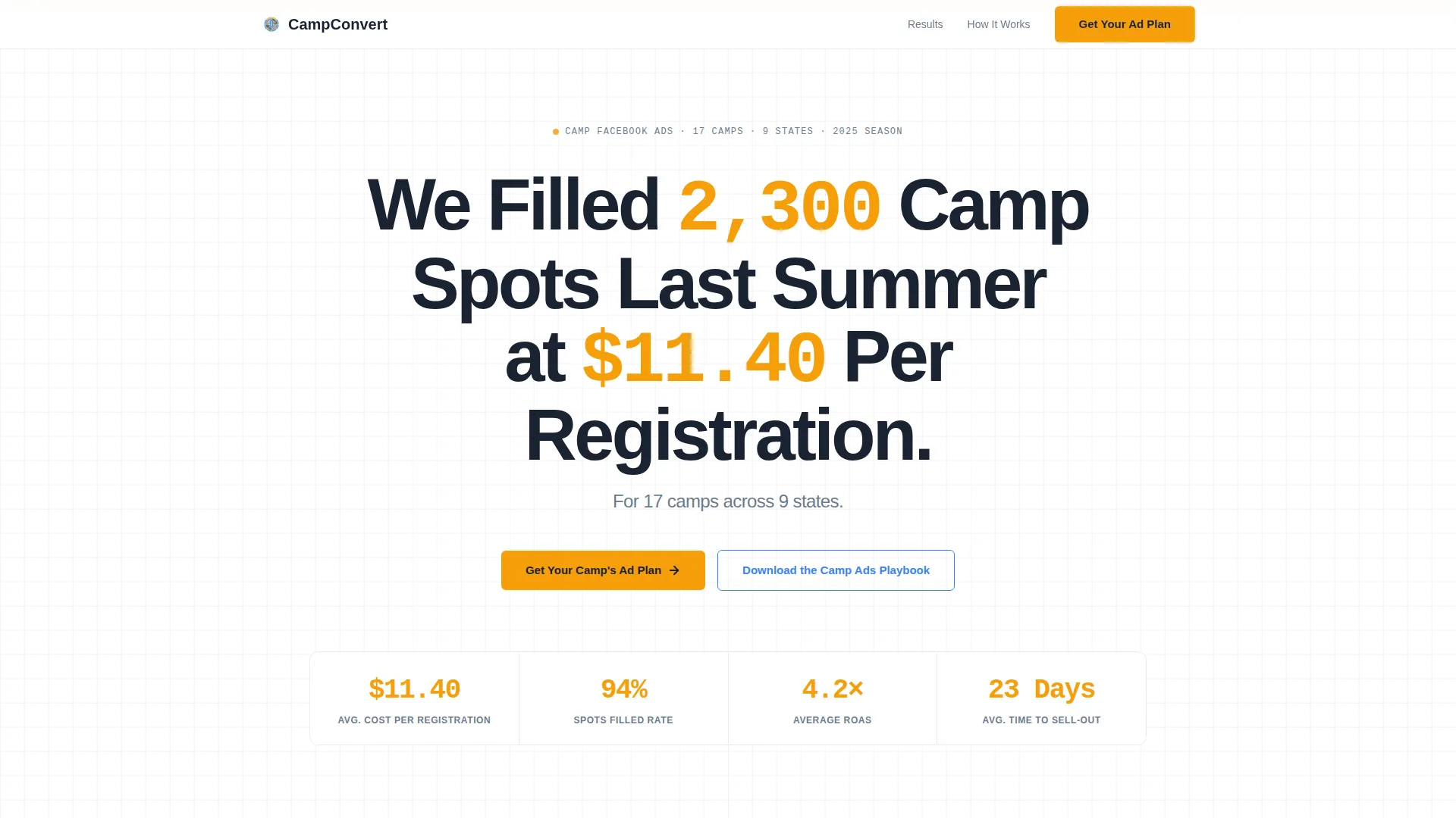 Summer Camp Marketing Landing Page Template