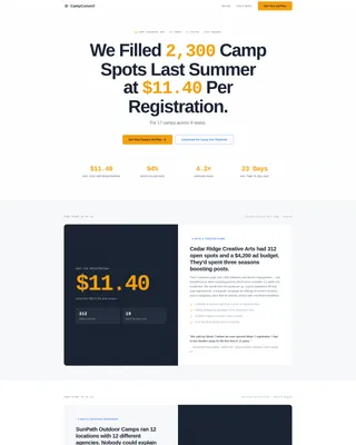 Summer Camp Marketing Landing Page Template