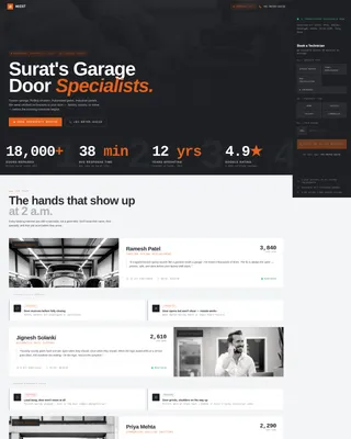 Garage Door Repair Landing Page Template for Surat