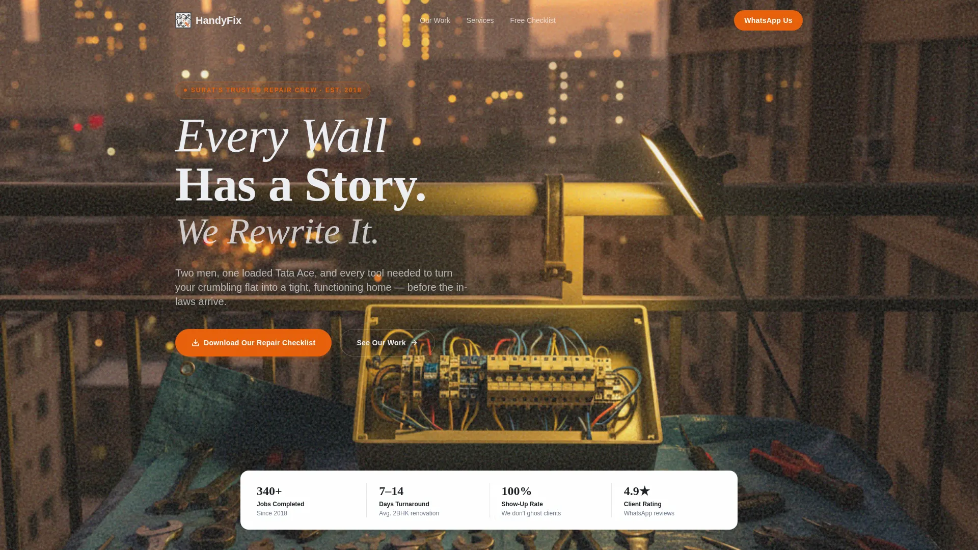 Handyman Service Landing Page Template for Surat
