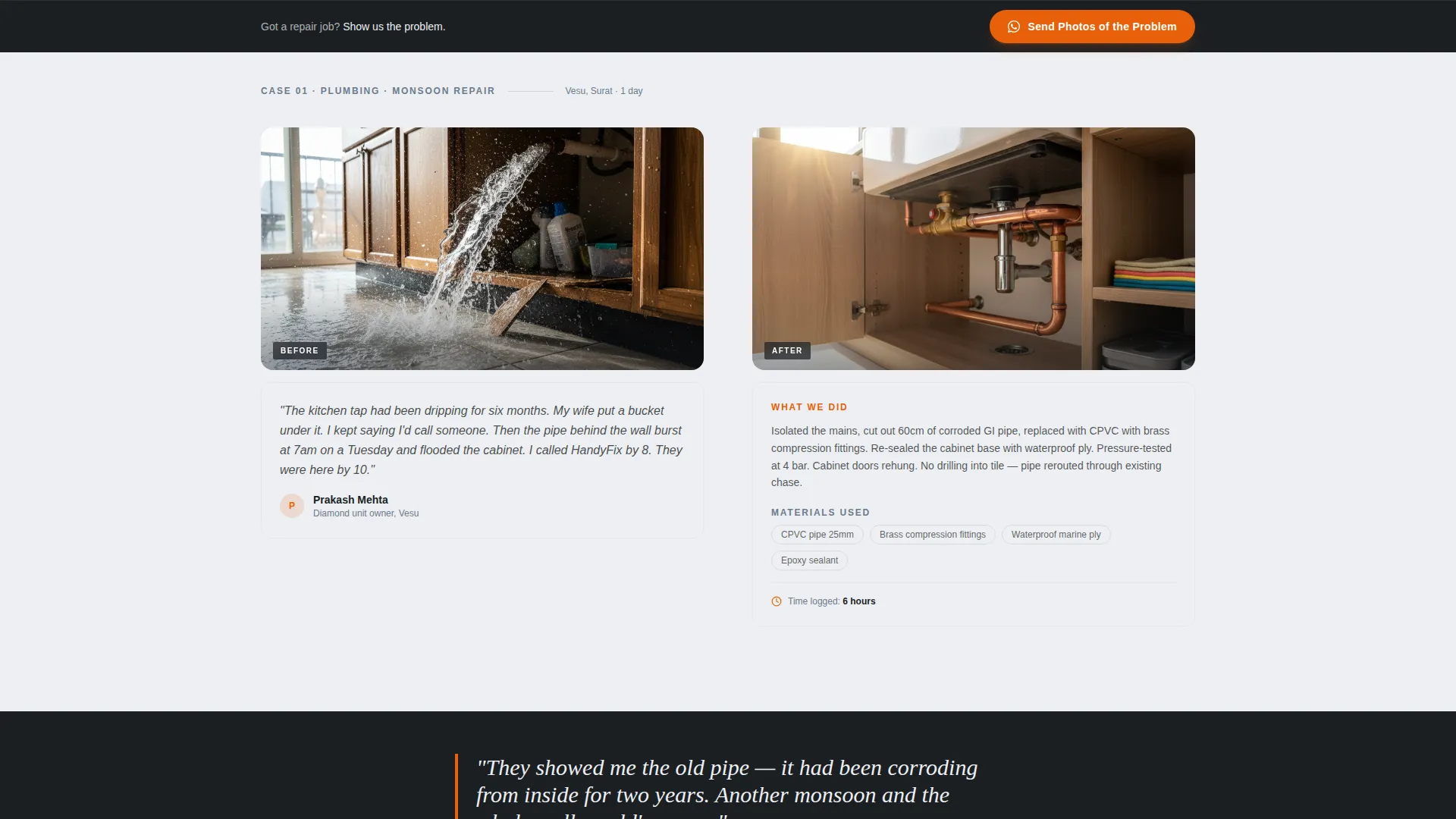 Handyman Service Landing Page Template for Surat