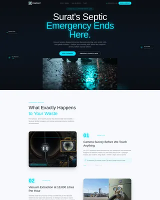 Emergency Septic Landing Page Template for Surat