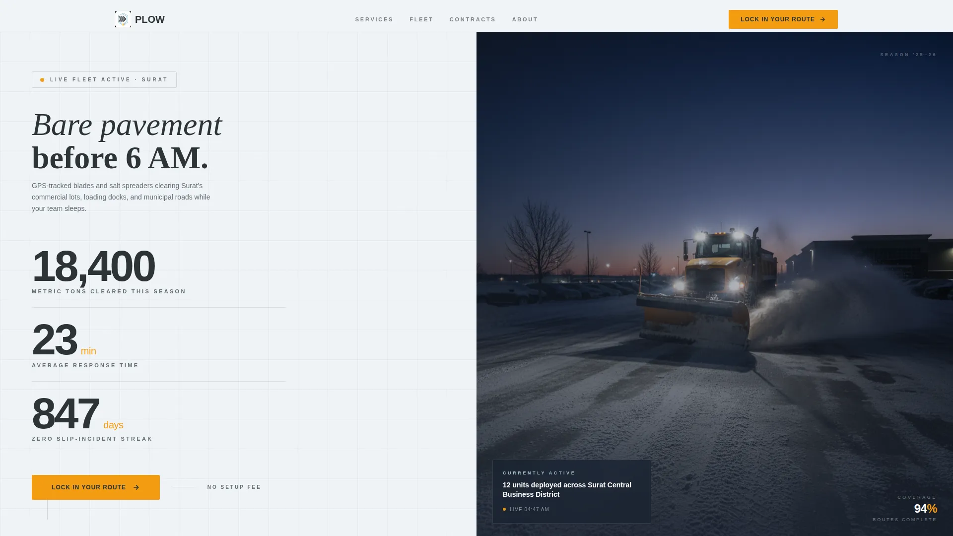 Precision Snowremoval | Free Website Template | Rocket