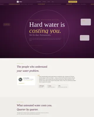 Trusted Water Softening B2B Landing Page Template