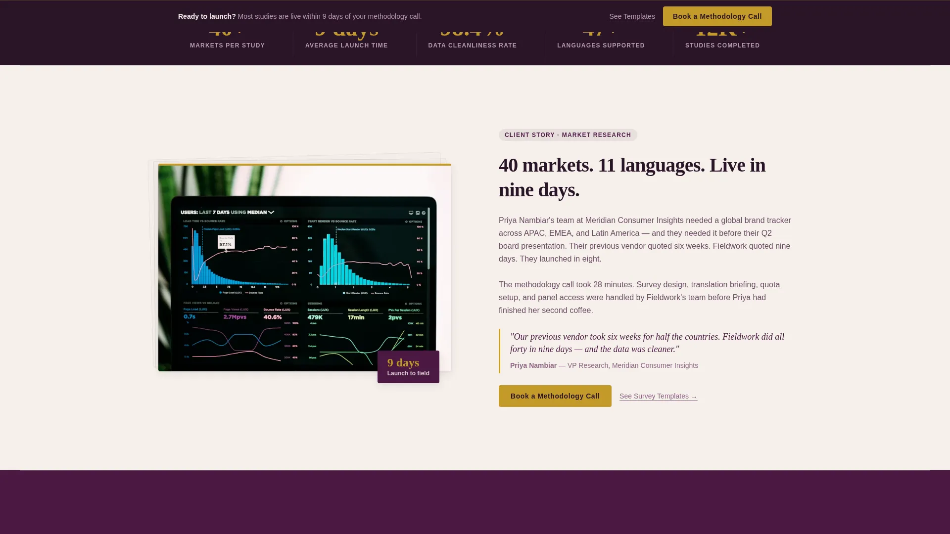 Research & Analytics Service Landing Page Template
