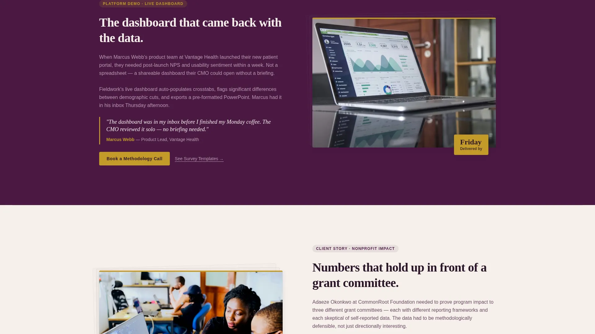 Research & Analytics Service Landing Page Template