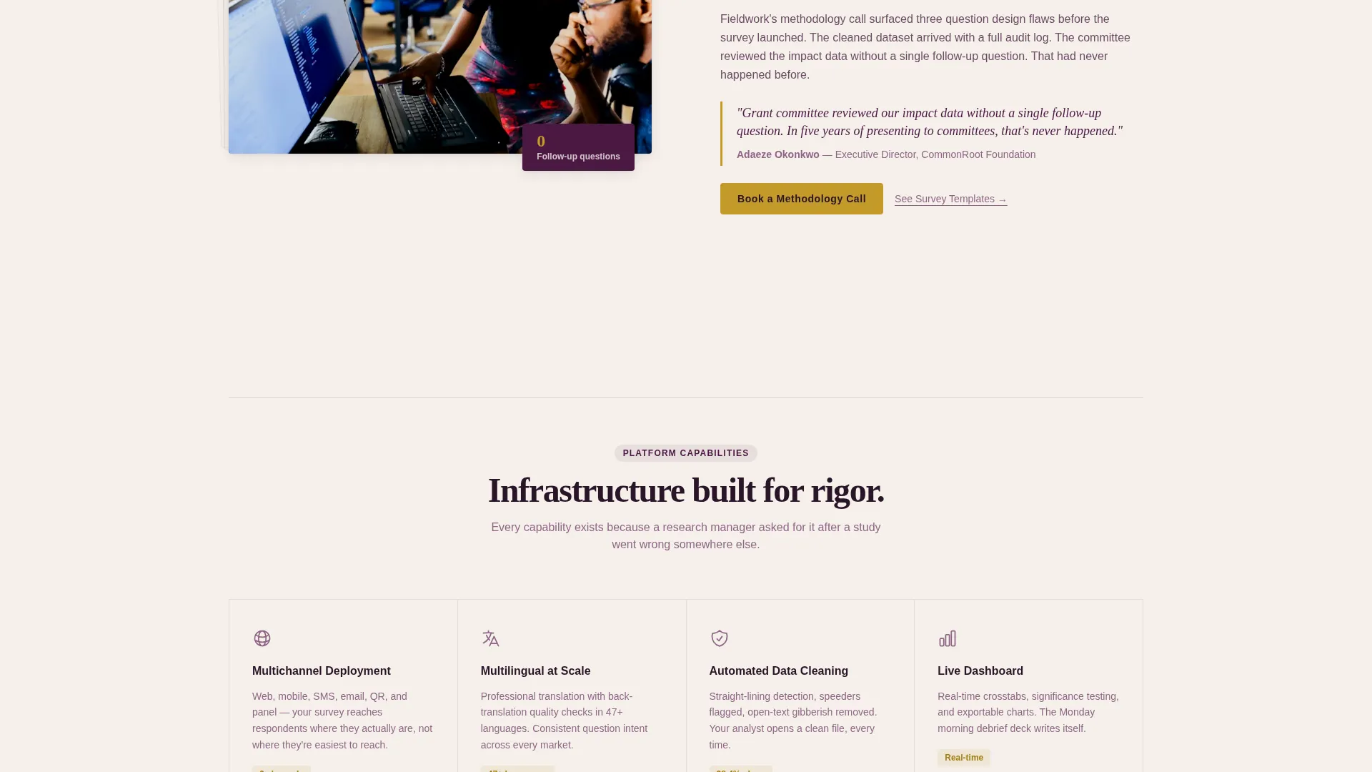 Research & Analytics Service Landing Page Template