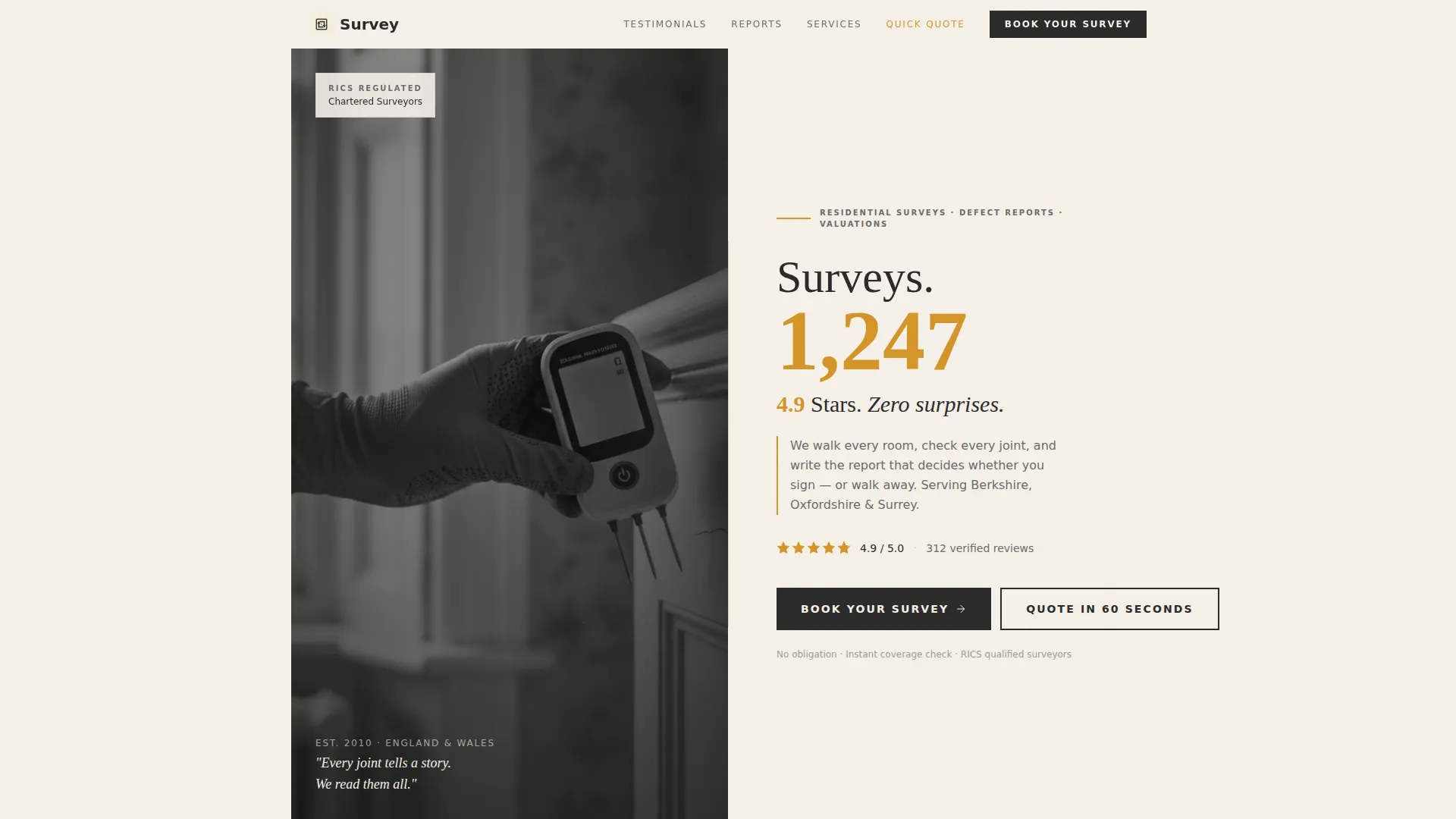 Authoritative Surveyor Landing Page Template