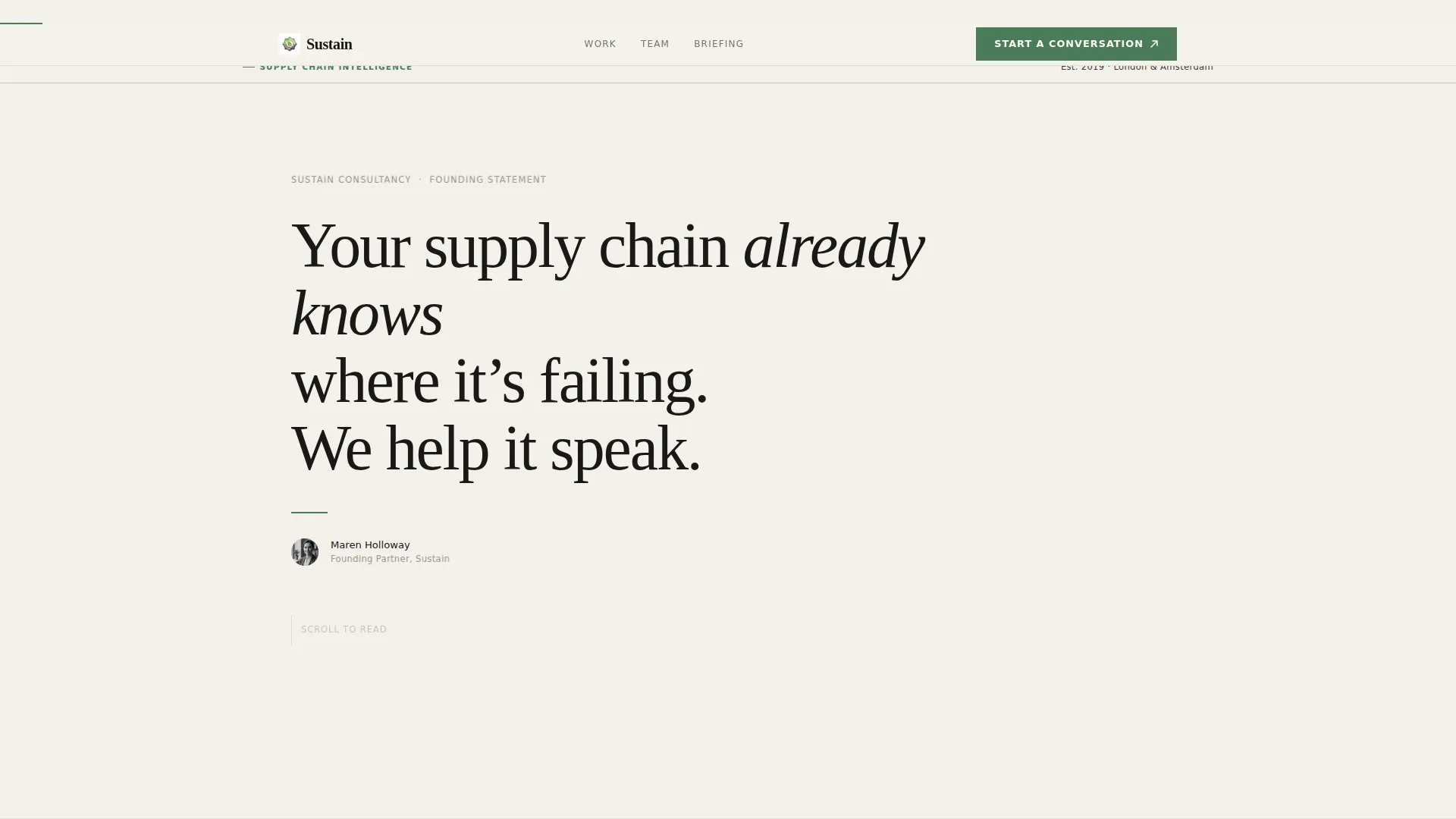 Editorial Supply Chain Sustainability Landing Page