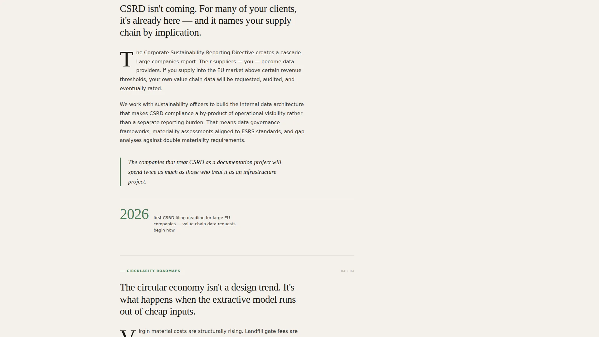 Editorial Supply Chain Sustainability Landing Page