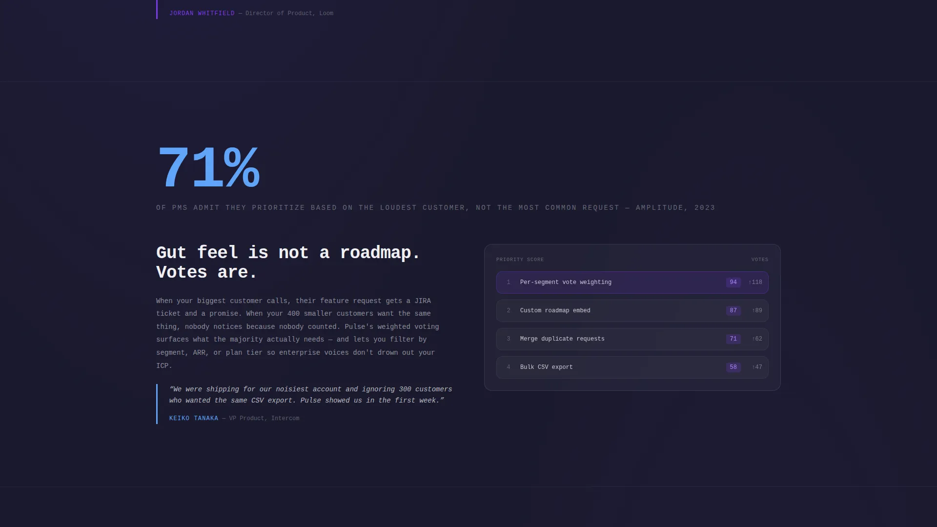 Transparent Customer Feedback Board Landing Page
