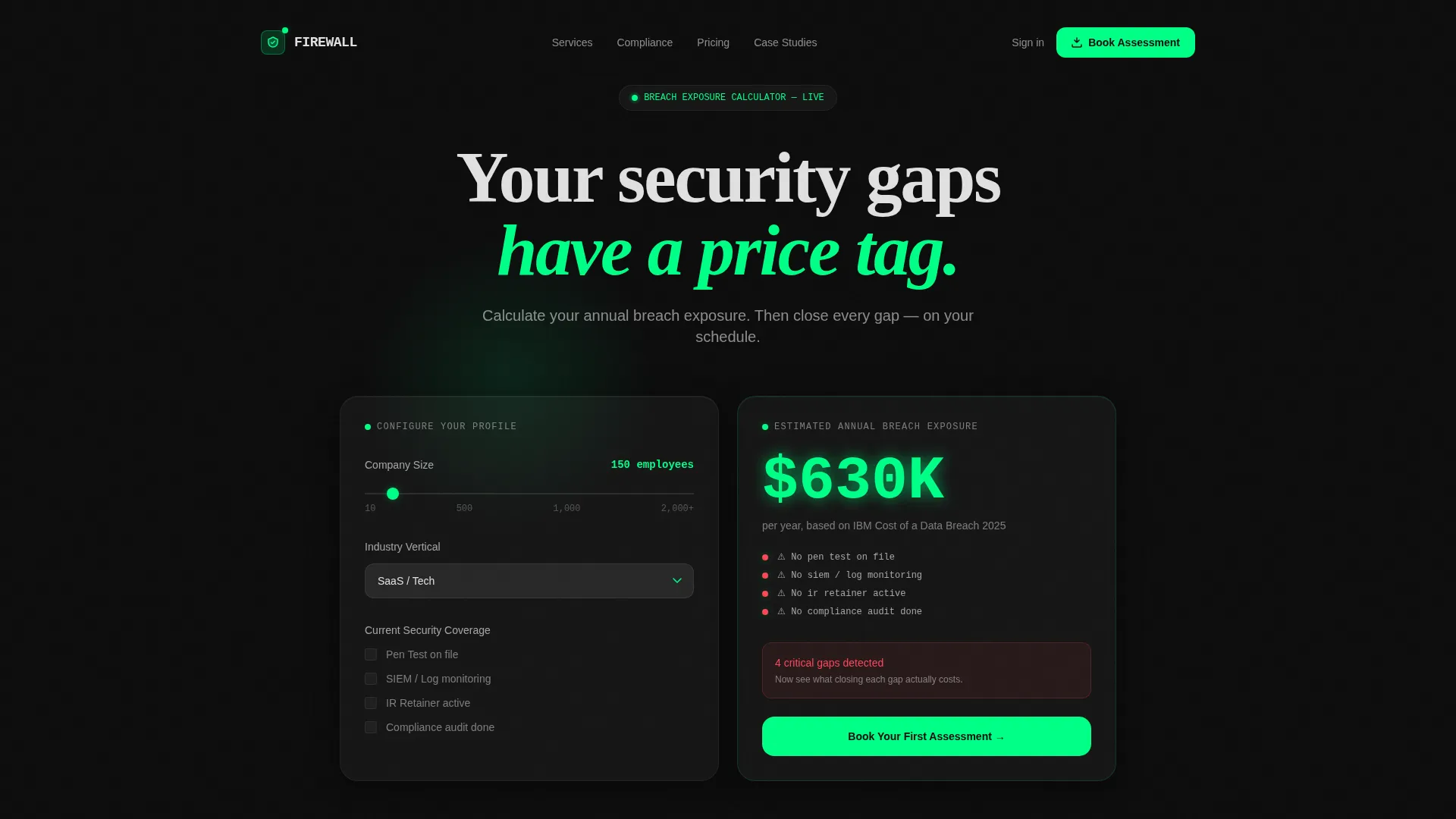 Cybersecurity Booking Landing Page Template