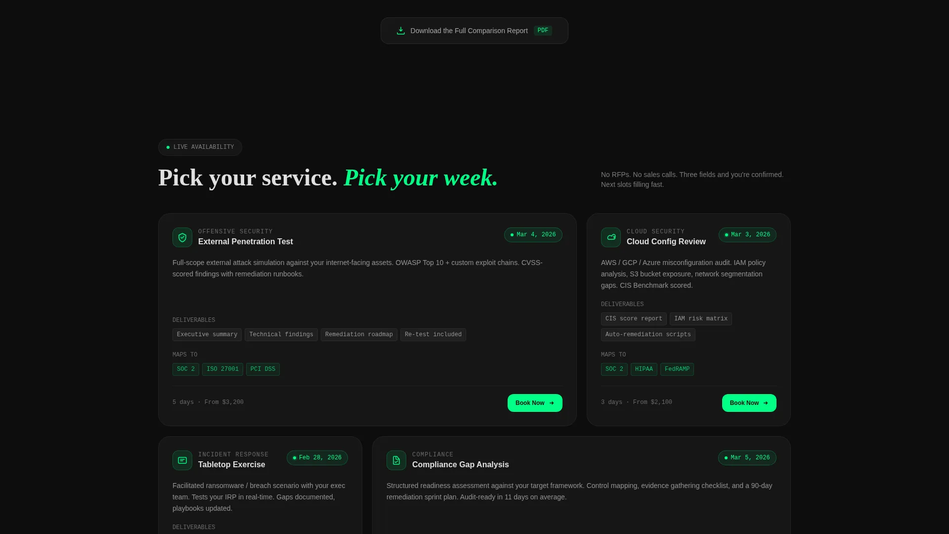 Cybersecurity Booking Landing Page Template