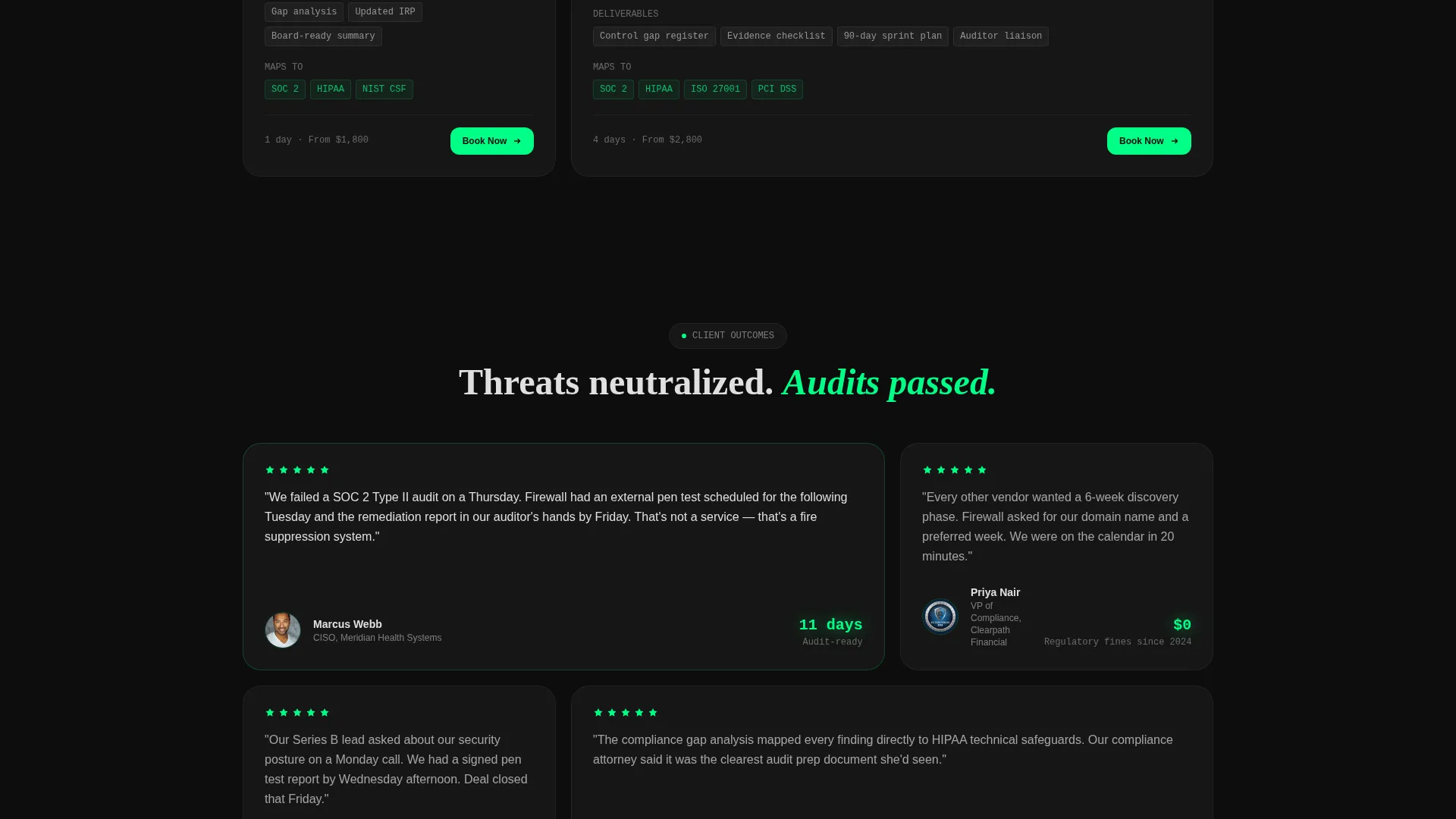 Cybersecurity Booking Landing Page Template