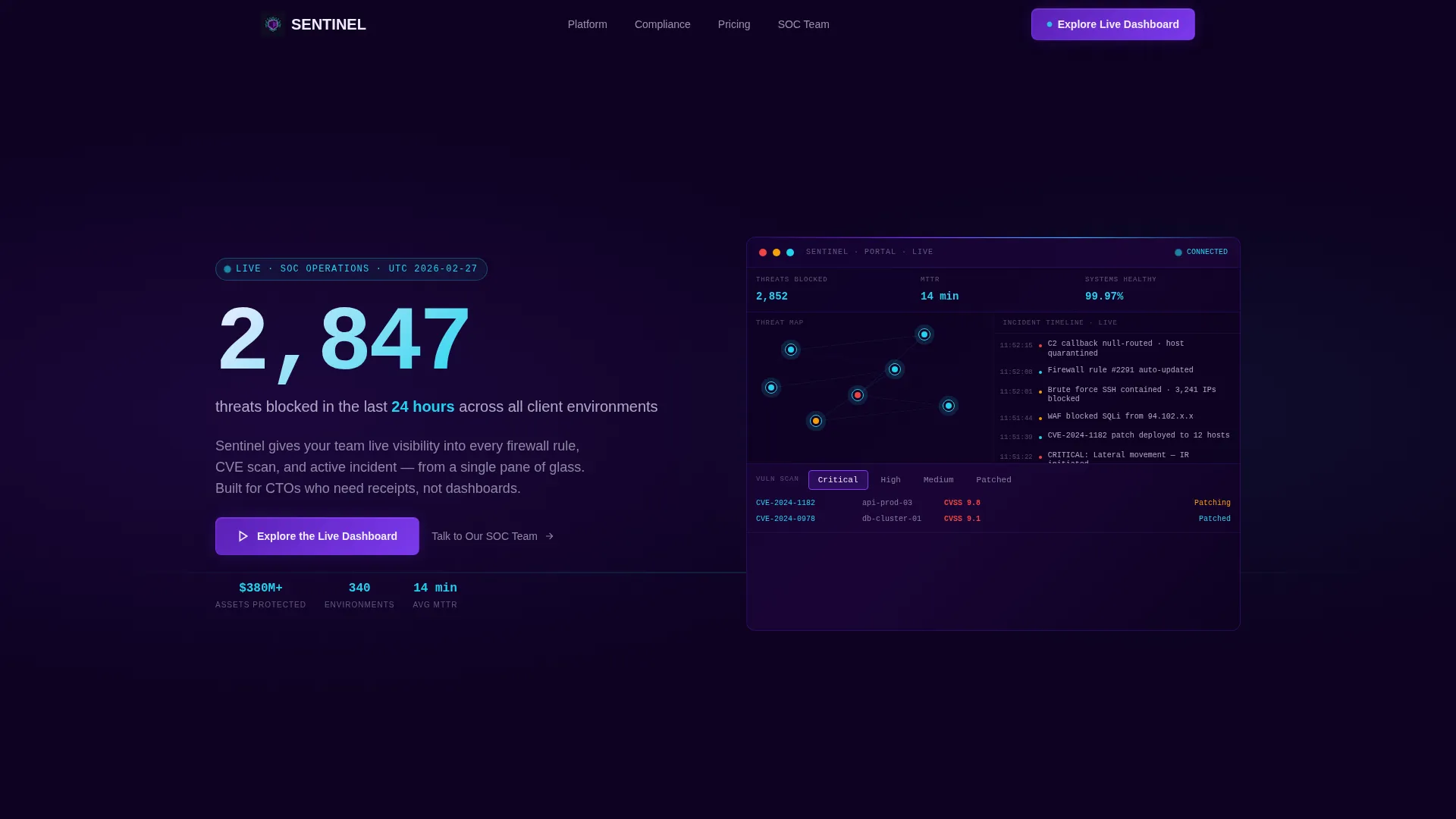Cybersecurity Client Portal Landing Page Template
