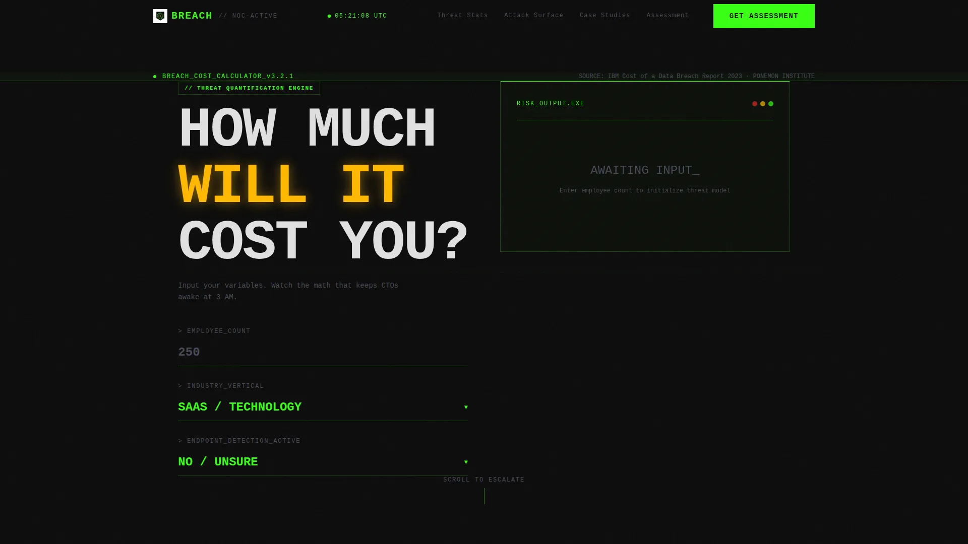 Bold Brutalist Cybersecurity Landing Page Template