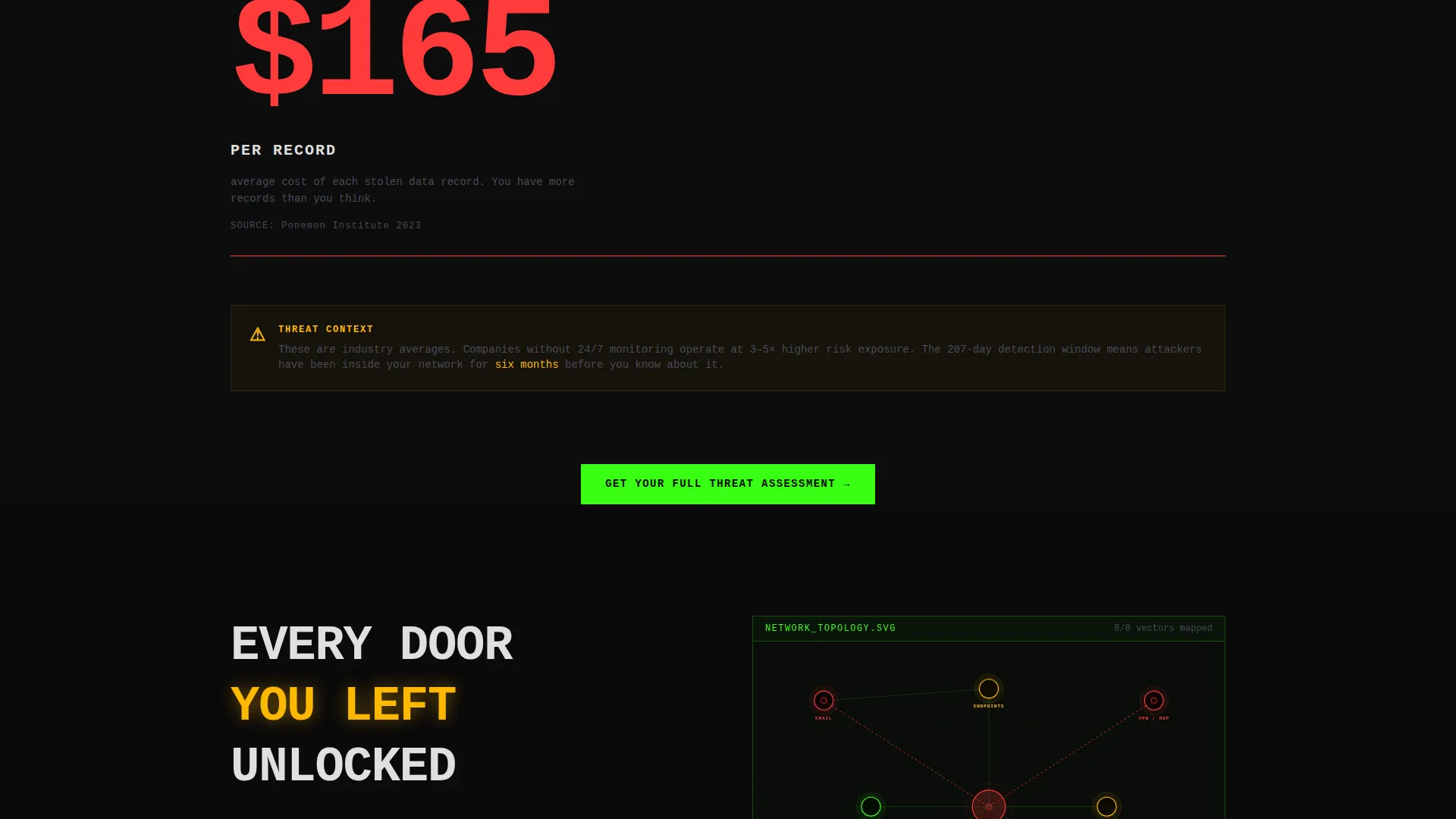 Bold Brutalist Cybersecurity Landing Page Template