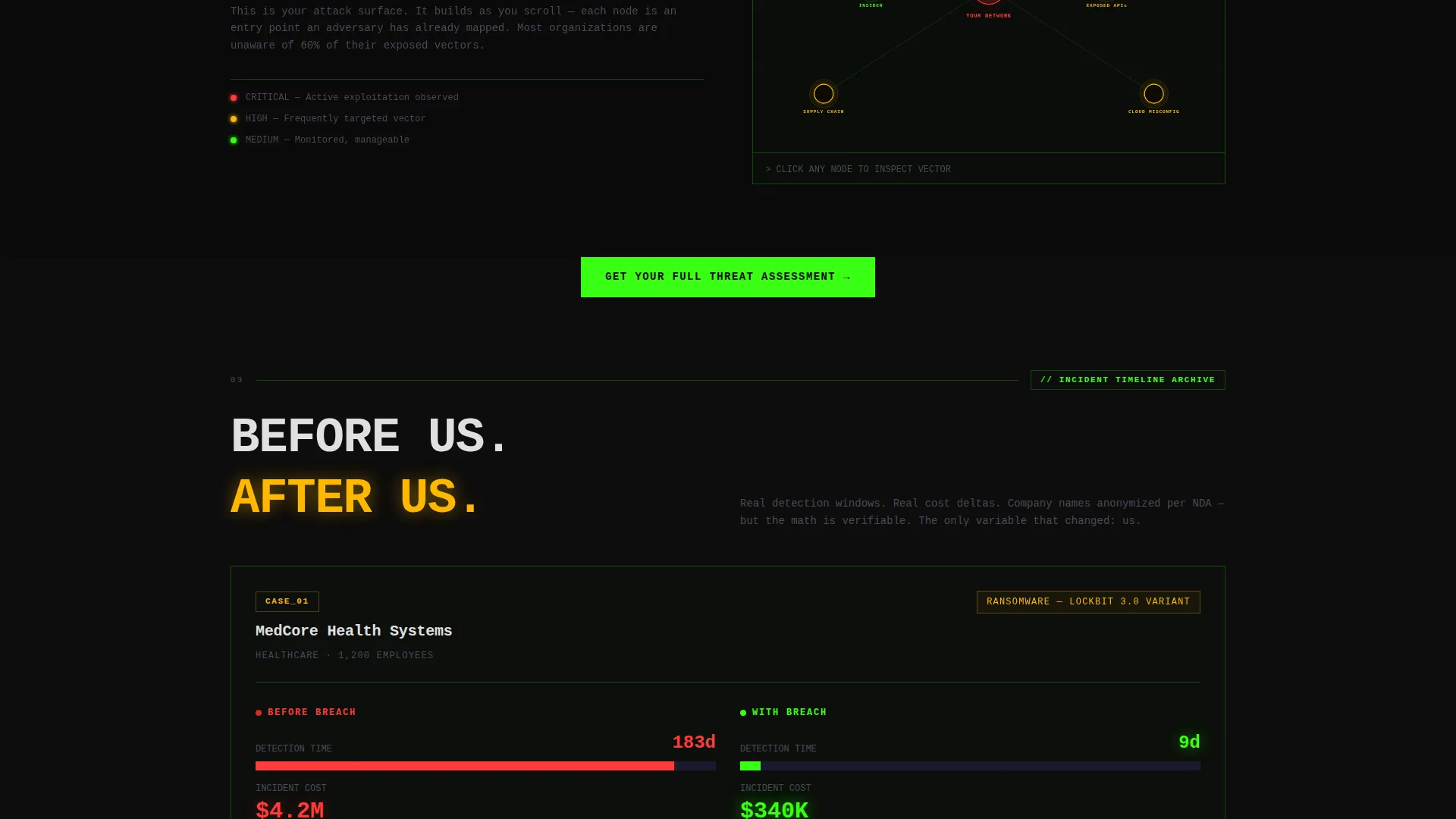 Bold Brutalist Cybersecurity Landing Page Template