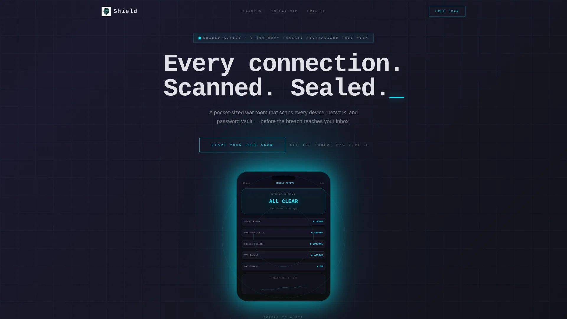 Cybersecurity Mobile App Landing Page Template