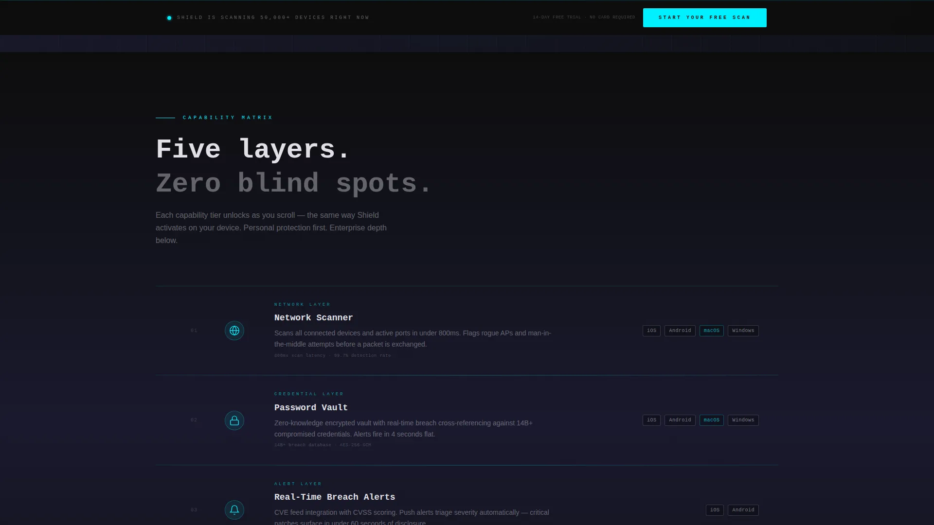 Cybersecurity Mobile App Landing Page Template