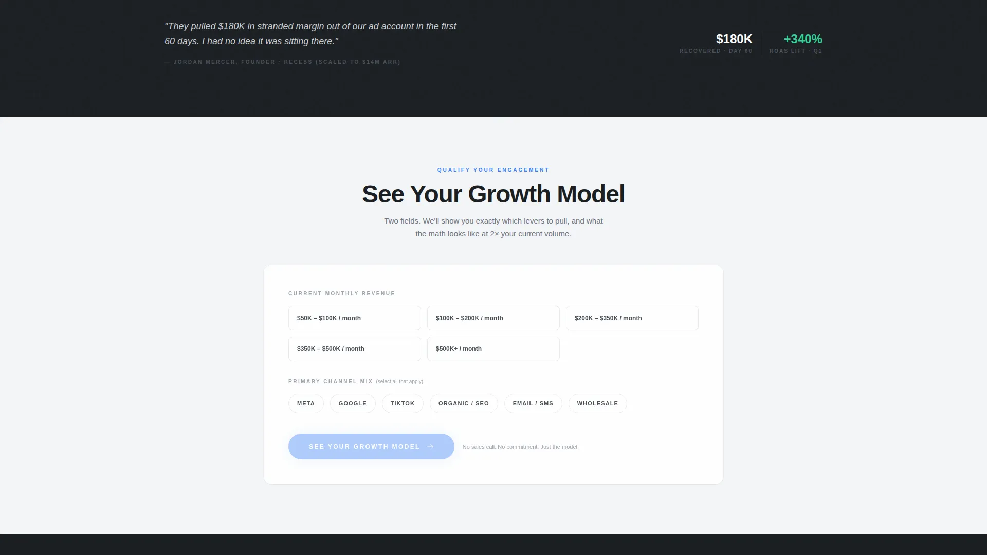 D2C Growth Consultancy Landing Page Template
