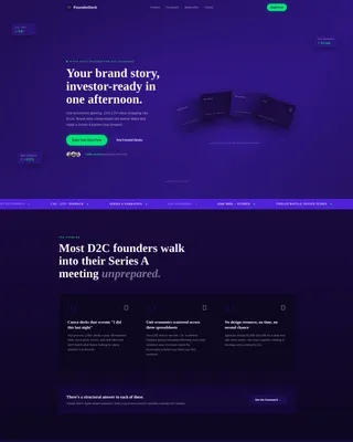 D2C Brand Pitch Deck Landing Page Template