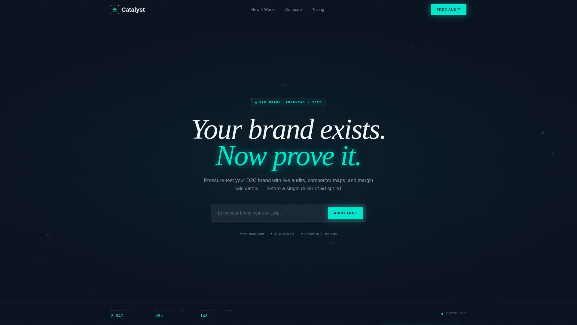 D2C Pre-Seed Brand Landing Page Template