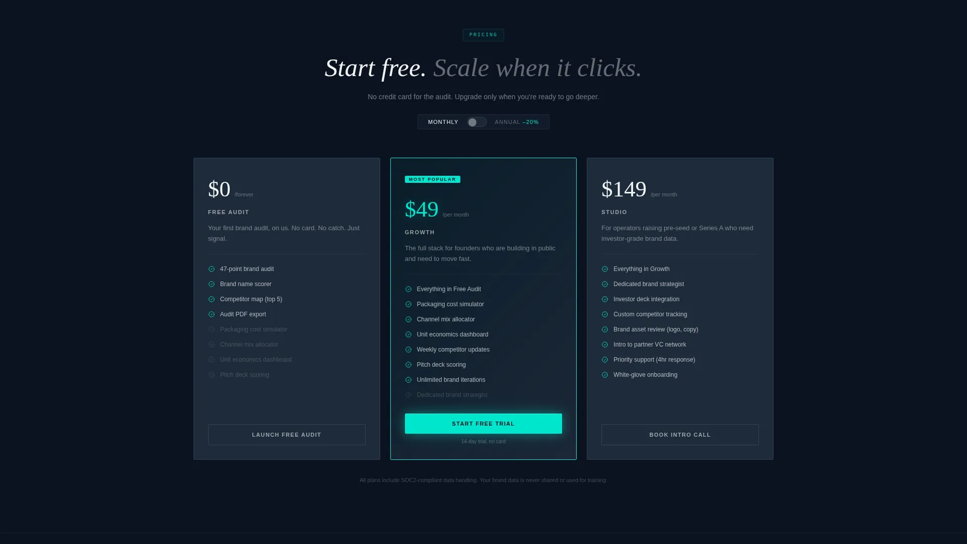 D2C Pre-Seed Brand Landing Page Template
