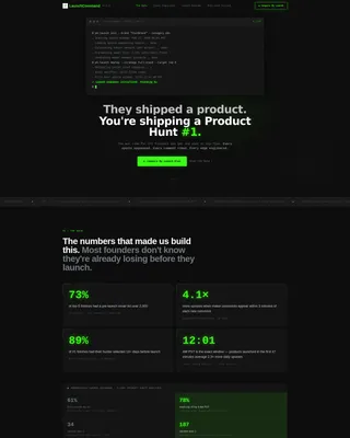 D2C Product Hunt Launch Landing Page Template
