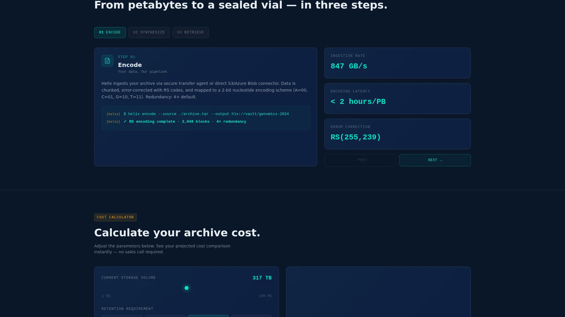 DNA Data Storage Landing Page Template