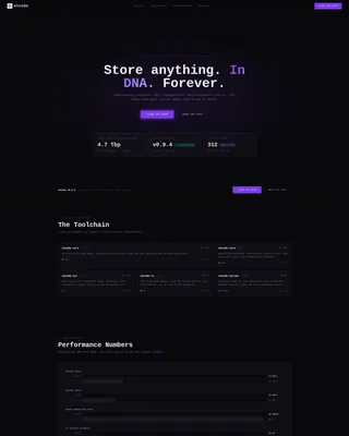 DNA Data Storage Open Source Landing Page Template