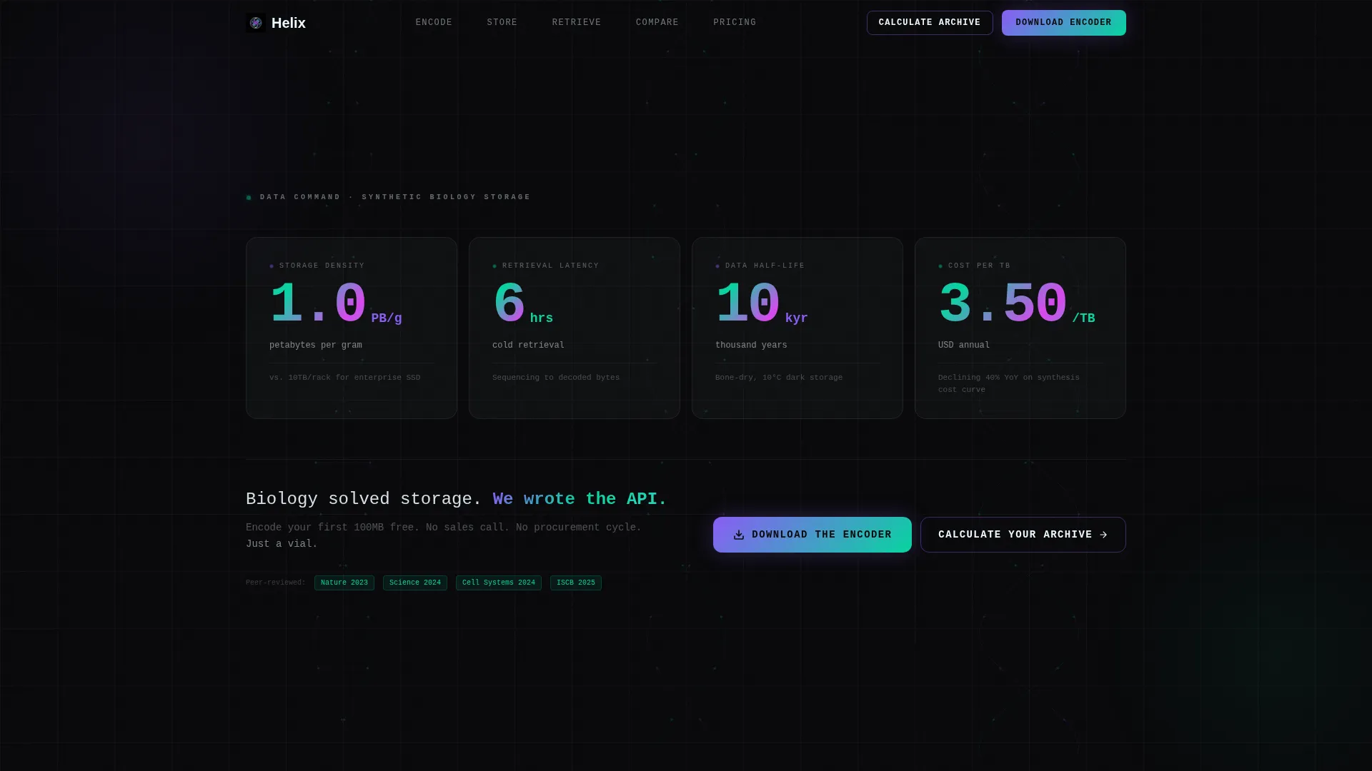 DNA Data Storage Landing Page Template