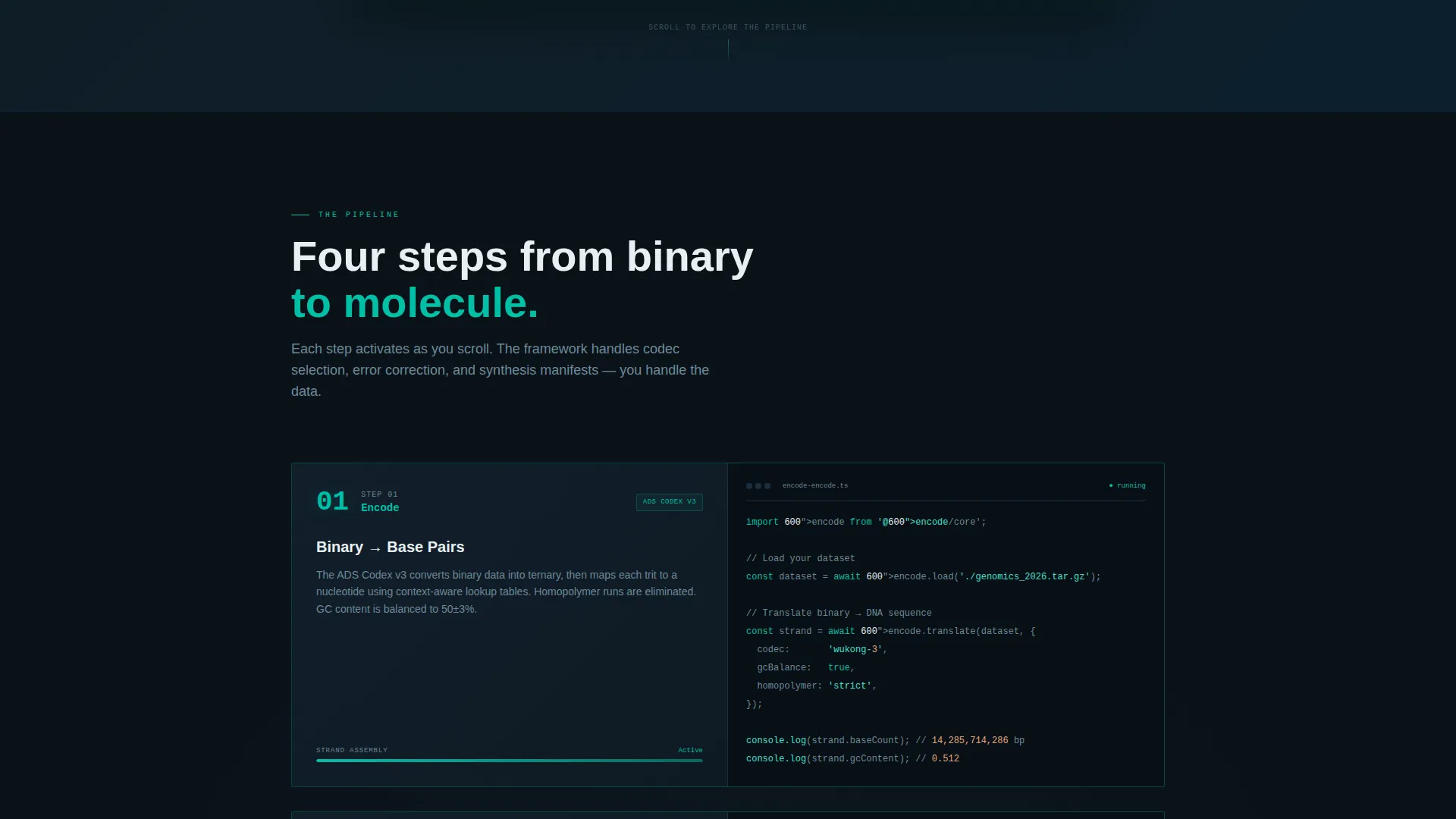 DNA Data Storage Landing Page Template