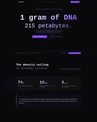 DNA Data Storage Certification Landing Page Template