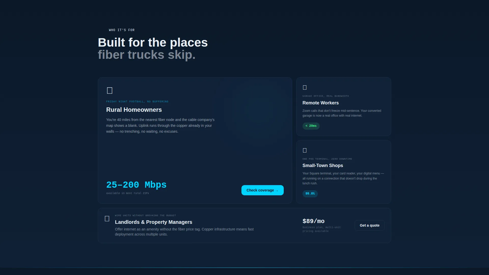 Specialist Internet Service Provider Pricing & Packages Website Template