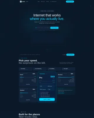 Specialist Internet Service Provider Pricing & Packages Website Template