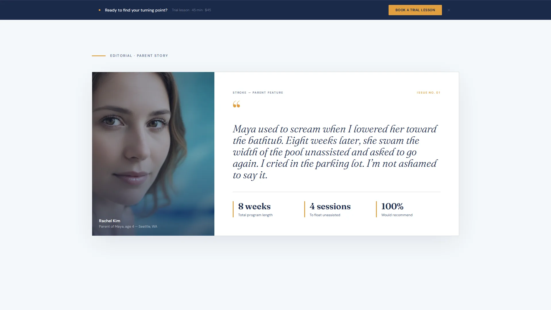 Swim Instructor Booking Website Template