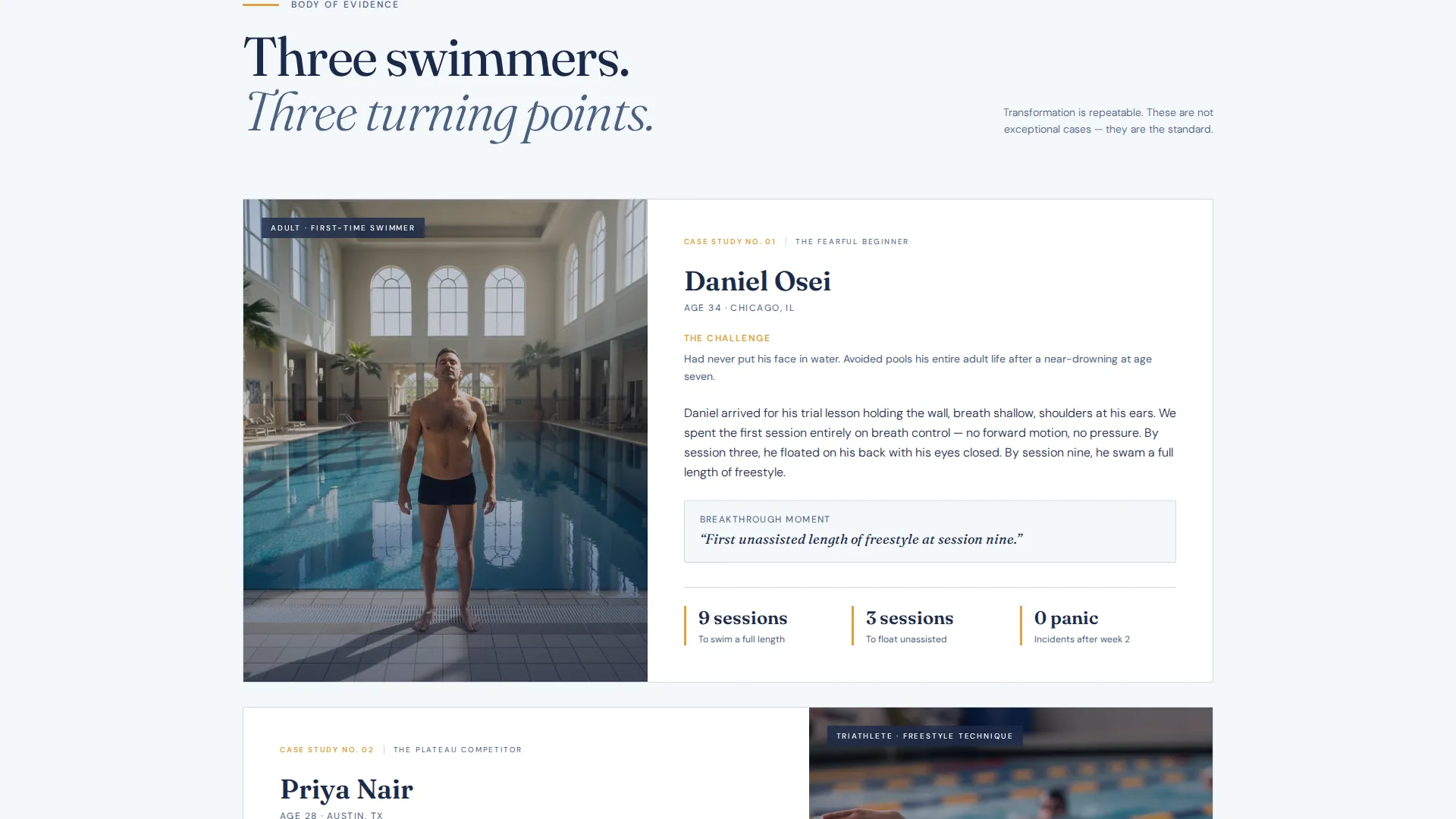 Swim Instructor Booking Website Template