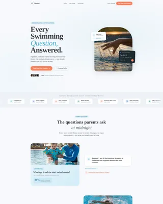 Swim Instructor FAQ Landing Page Template