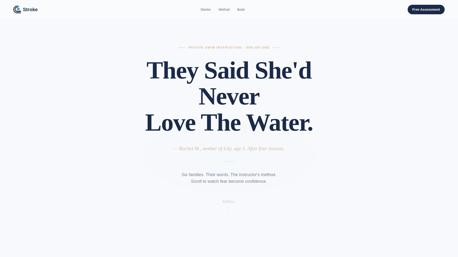 Swim Instructor Testimonial Landing Page Template