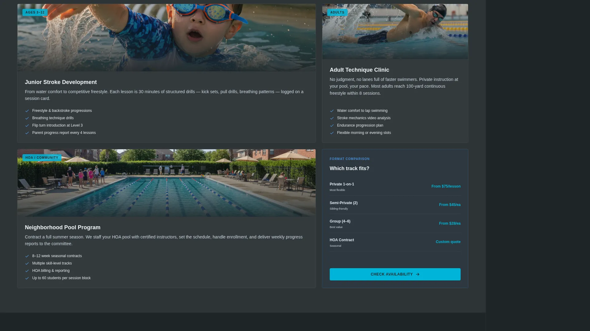 Certified Swim Instructor Landing Page Template