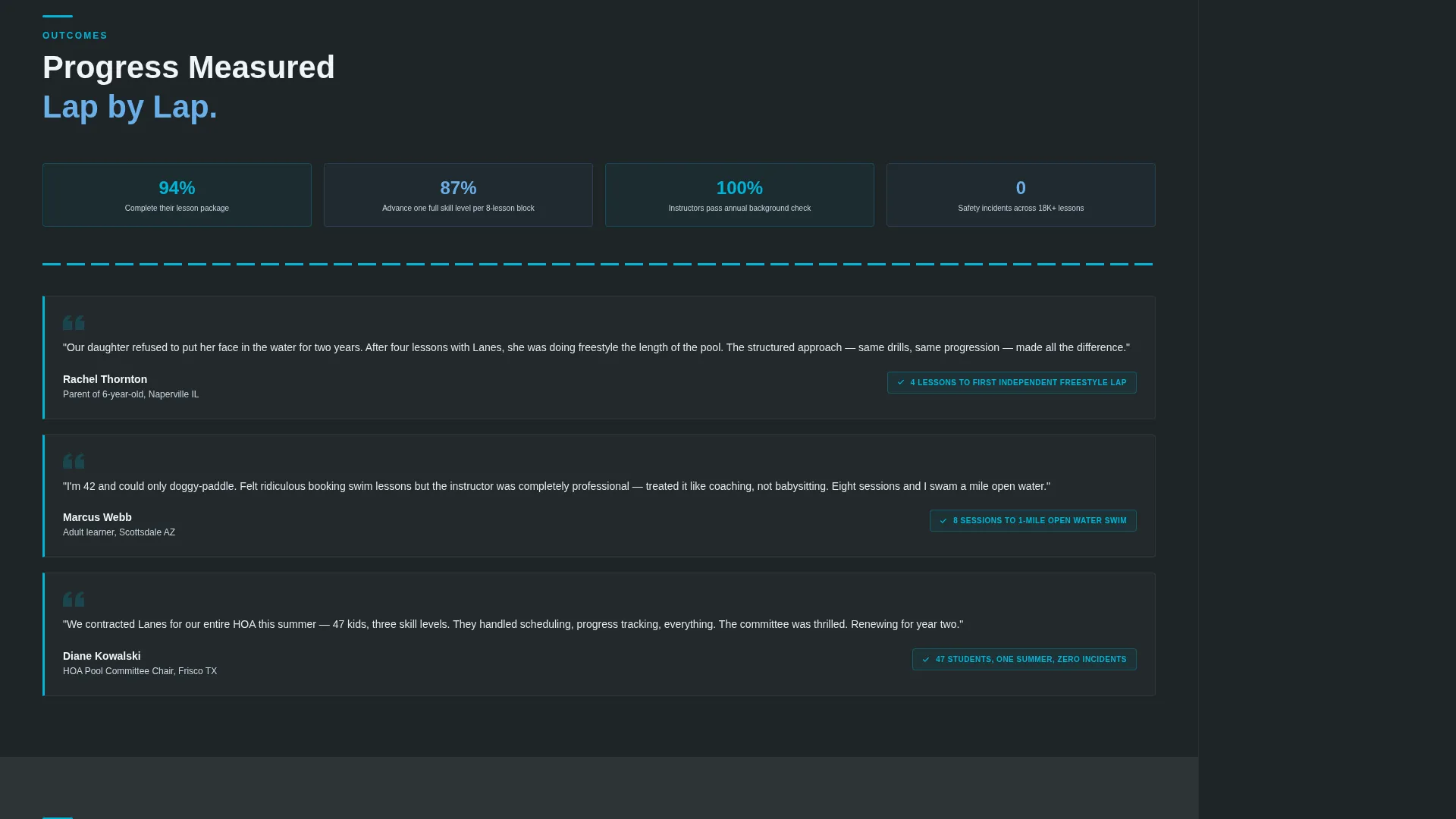 Certified Swim Instructor Landing Page Template