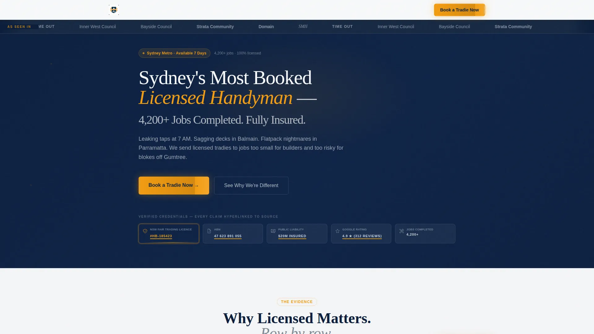 Trusted Handyman | Free Website Template | Rocket