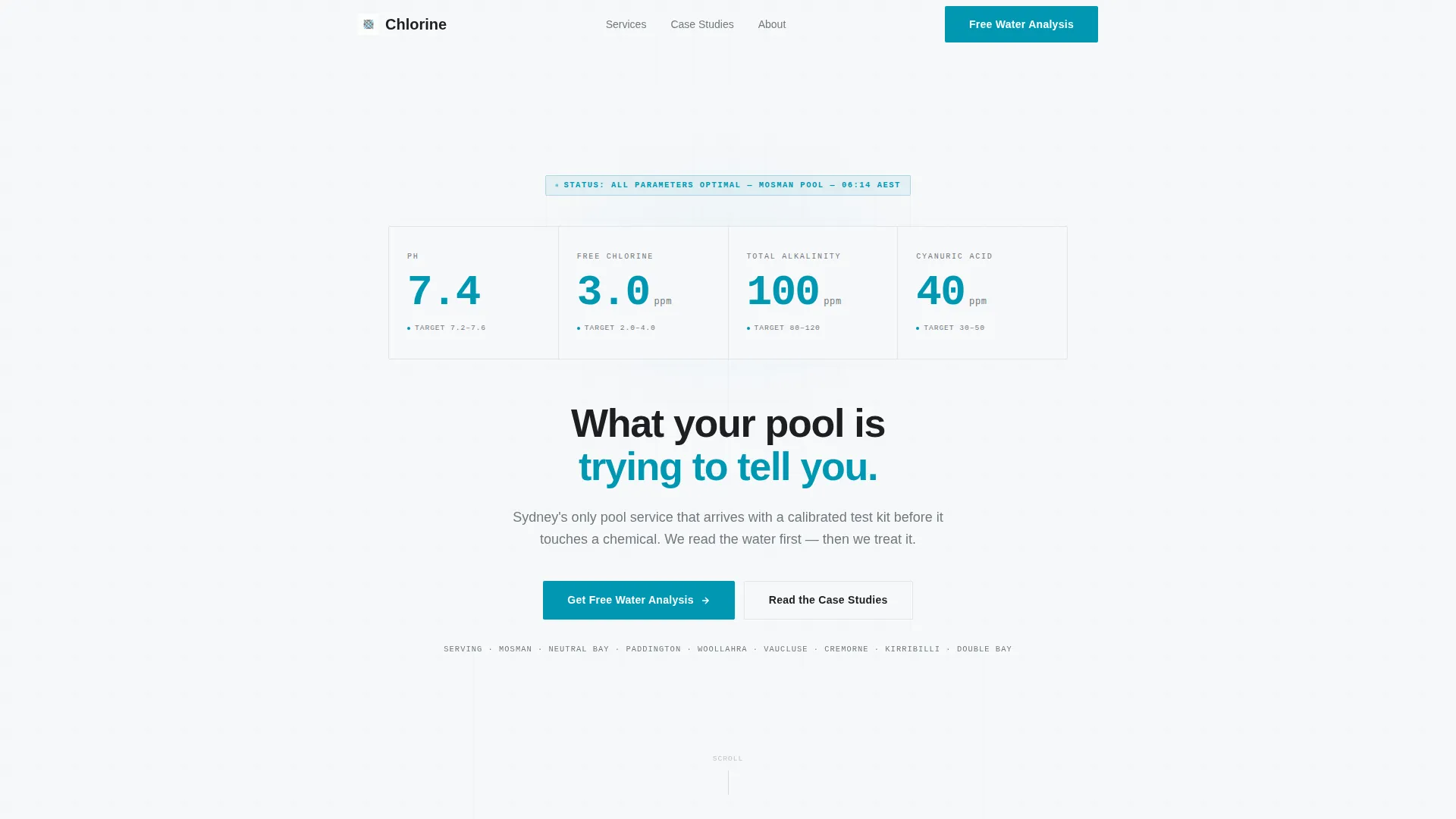 Diagnostic Poolcare | Free Website Template | Rocket