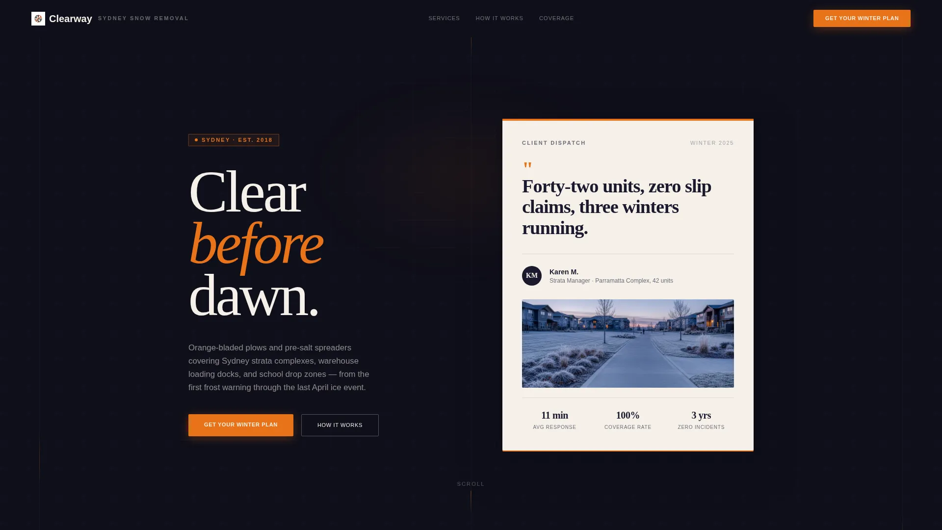 Proven Winter Clearing | Free Website Template | Rocket
